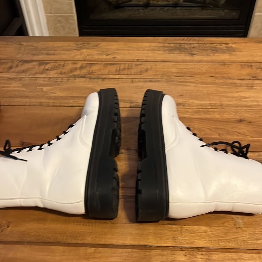 Quips chunky white Moto boots - Picture 7 of 10